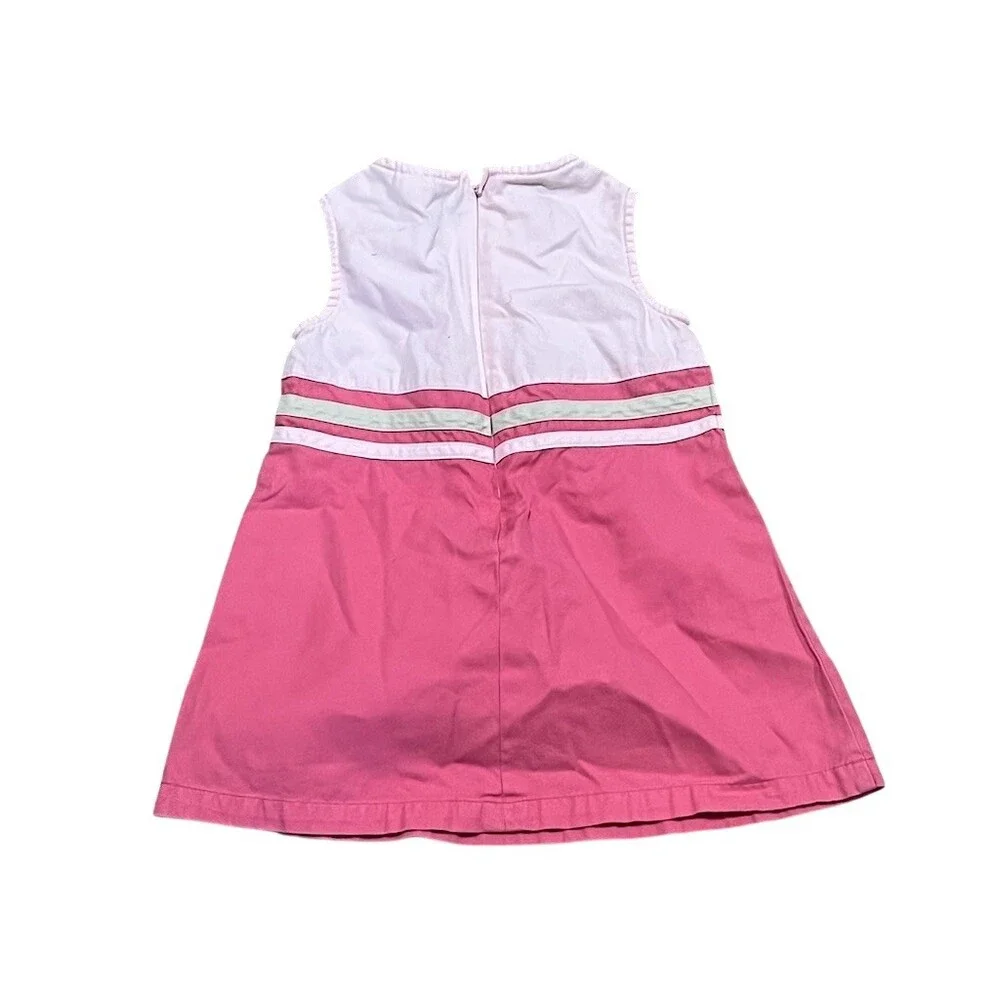 GAP Baby Girls Dress 12-18 Months Pink Colorblock A-Line Sleeveless Zip